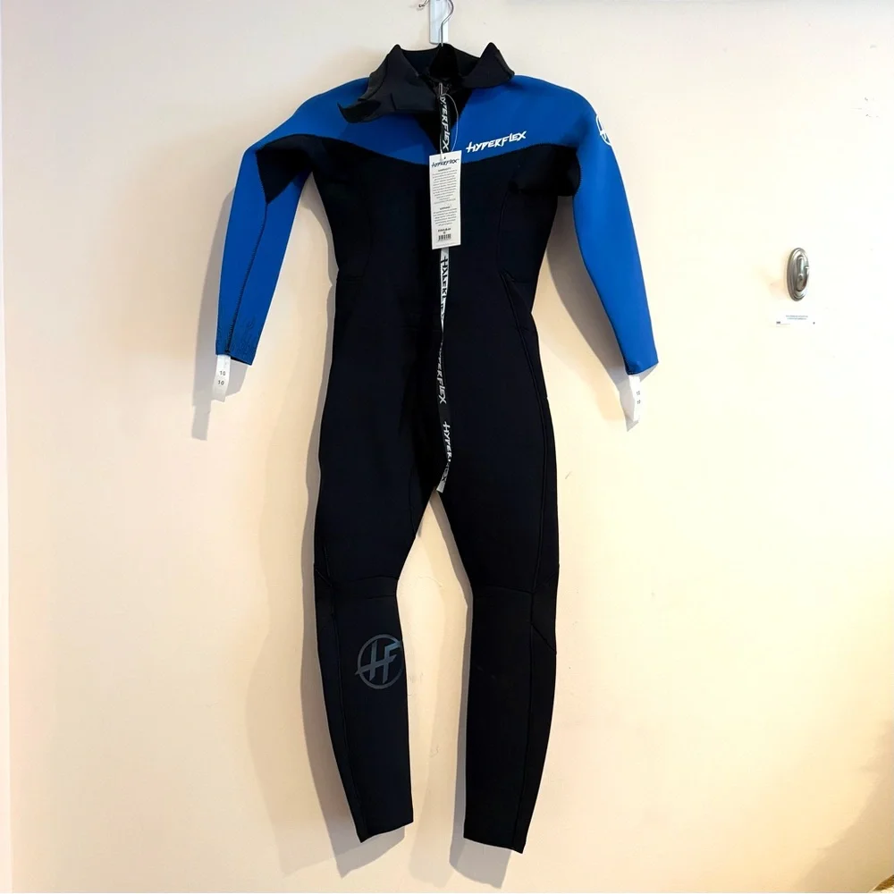 NWT size 10 Youth Hyperflex VYRL Wetsuit, Black / Blue, 3/2mm, Back Pull Zipper - Picture 4 of 4